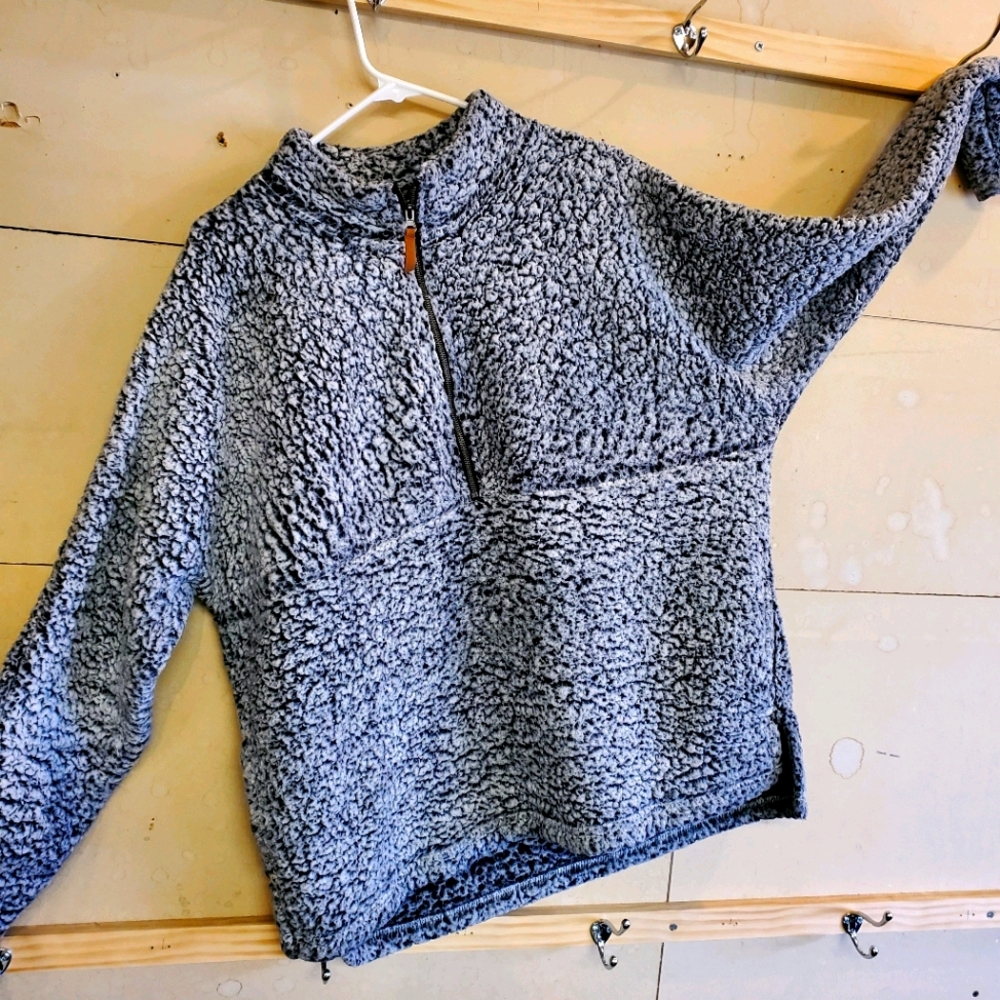Plus Size Quarter-Zip Faux Sherpa Pullover
